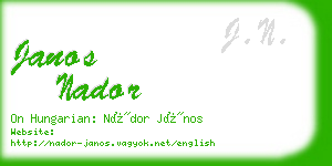 janos nador business card